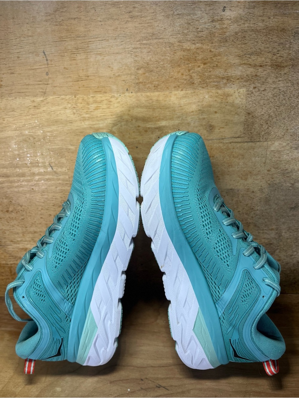 Hoka One One Bondi 7 Womens Size 8 Wide Running Shoes Sneakers Eggshell Blue - Picture 6 of 12